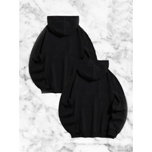 Modi Green Hodie Kapüşonlu Sweatshirt Baskılı Kadın Günlük Stil Siyah Örümcek Sevgili Çift Kombini