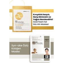 3 Katmanlı Gold Göz Maskesi ve Sıkılaştırıcı Yaşlanma Karşıtı Syn-Ake Kolajen Maske Seti