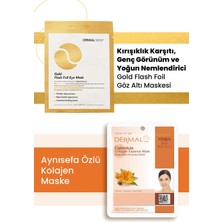 Dermal 3 Katmanlı Gold Göz Maskesi ve Sakinleştirici Destekleyici ve Besleyici Aynısefa Özlü Kolajen Maske Seti 2 Adet