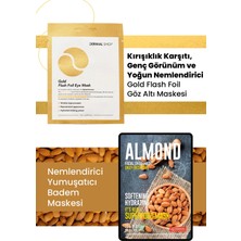 Dermal 3 Katmanlı Gold Göz Maske ve Nemlendirici, Yumuşatıcı, Pamuk Badem Maske Seti