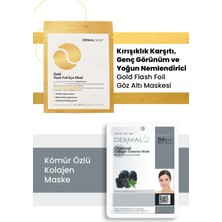 Dermal 3 Katmanlı Gold Göz Maskesi ve Arındırıcı ve Pürüzsüzleştirici Kömür Özlü Kolajen Maske Seti