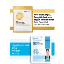 Dermal 3 Katmanlı Gold Göz Maskesi ve Hyaluronate Kolajen Özlü Cilt Bakım Maske Seti
