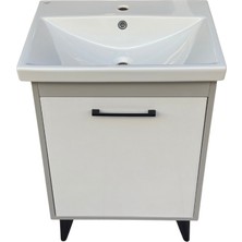 Akademik Mimarlık Turkuaz Seramik Cerastyle Elite Etajerli Lavabo 60*45 cm ( Banyo Dolabı Dahil )