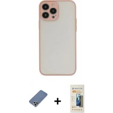 İlk El Grup Ieg™ iPhone 13 Pro Max Kılıf Ahenk Çizgi Serisi - Siyah 6d Mat Seramik Hayalet Nano Ekran Koruyucu + Açık Yeşil Metal Kamera Lens Koruma Cam