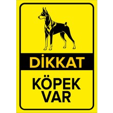 Mıgnatıs Dikkat Köpek Var Levhası Doberman - Sac Malzeme 25X35CM