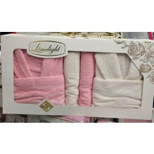 Limelight Select Ekonomik Aile Bornoz Seti (6 Parça)-Krem Pembe