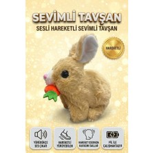 Farbu Oyuncak Sevimli Arkadaşım Tavşan: Sesli Yürüyen Hareketli Havuç Detaylı Eğitici Oyuncak Peluş