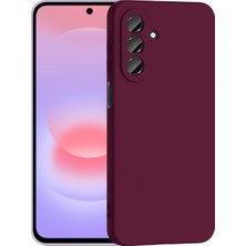 Case World Samsung Galaxy A37 ile Uyumlu Kapak Kamera Korumalı Içi Kadife Lansman Silikon Kılıf - Mürdüm