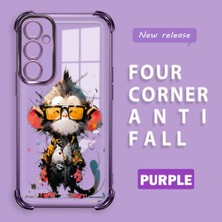 HONTINGA Samsung Galaxy A05S ile Uyumlu Şeffaf Kılıfı Düşüme Önleyici Basitlik Anti Düşme Kamera Korumali Maymun Desen Yumuşak Silikon Telefon Kılıfı Kadın ve Erkek Için Uygundur K3-0186