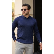 Modi Green Desenli Erkek Modern Stil Saç Örgü Uzun Kollu Triko