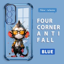 HONTINGA Samsung Galaxy A05S ile Uyumlu Şeffaf Kılıfı Düşüme Önleyici Basitlik Anti Düşme Kamera Korumali Maymun Desen Yumuşak Silikon Telefon Kılıfı Kadın ve Erkek Için Uygundur K3-0186