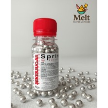 Melt Pastry Kitchen Pasta Süsleme Şekeri Arjantin 8mm Gümüş 45 Gr.srinkles