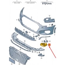TŞT Audi  A3  Sd/sb- 2021-2025  Sis Lamba Kapağı Sol Sıyah/gümüs Grı (Tyg) Oem No (8Y0807671TB2)