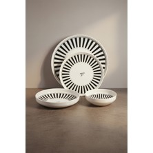 İpek Porselen 6 Kişilik Toledo 24 Parça Krem  Porselen Yemek Takımı Larkin – Şık Sofra Seti