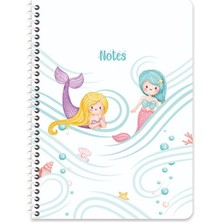 Keskin Color Keskin 16,5*22,5 Çizgili Pp Kapak Deniz Kızı Spiralli Defter - No:02