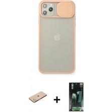 İlk El Grup Ieg™ iPhone 11 Pro Max Kılıf Vadi Çizgi - Şeffaf 360 Full Body Arka Koruyucu + Yeşil Renkli Kamera Lens Koruma Cam