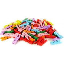 Ttt Ahşap Renkli Mini Mandal 100 Adet