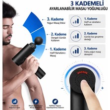 Smayling Mini Şarjlı Masaj Tabancası 4 Başlıklı 3 Kademeli Type-C Taşınabilir Kas Gevşetici Masaj Aleti