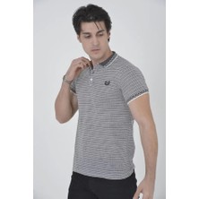 Modi Green Erkek Fit Duruş Düğmeli Polo Yaka Optik Beyaz Slim Fit Dokuma Tişört