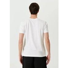 Modi Green Soft Dokulu Unisex Günlük Stil Kar Beyazı Bisiklet Yaka Regular Fit Tişört