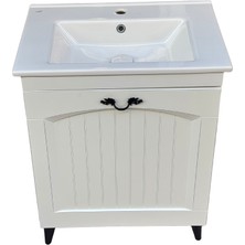 Akademik Mimarlık Turkuaz Seramik Cerastyle Arte Etajerli Lavabo 65*45 cm (Banyo Dolabı Dahil)