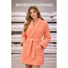 Nevresim Dünyası Pamuklu Tek Bornoz Somon M Beden