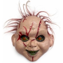 Ttt Saçlı Chucky Korku Maskesi - Gerçekçi Dikişli ve Detaylı Maske
