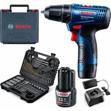 Bosch Gsr 120 Li Darbesiz 2 Ah Tek Akülü Vidalama ve Bosch V-Line 103 Parça Delme ve Vidalama Seti