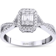 Makdis Pırlanta 0.30 Karat Baget Pırlanta Yüzük