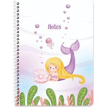 Keskin Color Keskin 16,5*22,5 Çizgili Pp Kapak Deniz Kızı Spiralli Defter - No:01