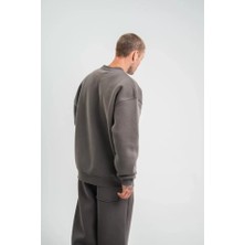 Modi Green Kadın Günlük Stil Füme Uzun Kol Bisiklet Yaka Basic Sweatshirt