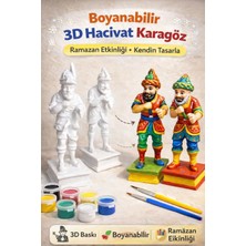 Wesank Boyanabilir 3D Hacivat Karagöz Figür Seti | Ramazan Etkinli?i + 6’l? Akrilik Boya