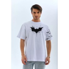 Modi Green Baskılı Unisex Günlük Stil Beyaz Multi-Graphic Tasarım Oversize Tişört