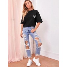 Modi Green Grafik Baskılı Unisex Rönesans Esintili Siyah Pamuklu Oversize Tişört
