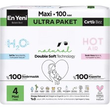 Butik Mey Ithalat® Natural Double Soft Bebek Bezi Ultra Paket 4 Beden 100 Adet