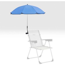 Argeus Kamp Sandalyesi Şemsiyesi - Şezlong Şemsiyesi - Mavi