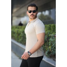 Modi Green Erkek Günlük Stil Kısa Kollu Yakalı Tişört