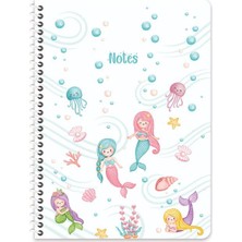 Keskin Color Keskin 16,5*22,5 Çizgili Pp Kapak Deniz Kızı Spiralli Defter - No:03