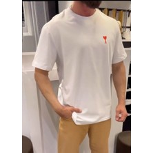Modi Green Baskılı Unisex Günlük Stil Beyaz Vintage Poster Serisi Oversize Tişört