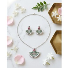 Silver Renk Kolye Küpe Set