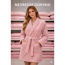 Nevresim Dünyası Pamuklu Tek Bornoz Pudra Xl Beden