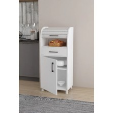 Çekmeceli Ekmeklik Dolabı Beyaz, Çok Amaçlı Mutfak Dolabı, Saklama Dolabı, Kiler Dolabı, Ev Hediyesi