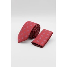 İmza Kırmızı - Mavi Desenli 6 cm Kravat 1090255120