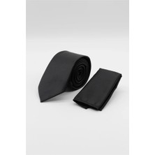 İmza Siyah Düz Saten Kravat 6 cm 1090260200