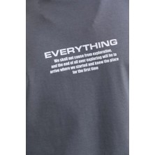 Modi Green Baskılı Unisex Günlük Stil Melanj Gri Eskitme Vintage Oversize Tişört