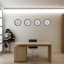 Mey İthalat Mey Ithalat® 36 cm 4’lü Dünya Saatleri Kahverengi Roma Rakamlı