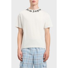 Palm Angels % 100 Pamuk Logo Baskılı Regular Fit Bisiklet Yaka T Shirt Erkek T Shirt PMAA109S26JER008