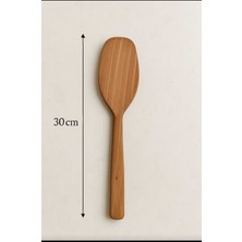 WoodBay Badem Ağacı Ahşap Kürek Spatula 30 cm – Doğal, El Yapımı, Yapışmaz Yüzey Dostu