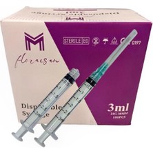 Floraison Medikal Enjektör 3 ml Kilitli (21G 38MM Iğne ) 100 Adet / Kutu