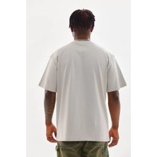 Modi Green Unisex Günlük Stil Klasik Gri Melanj Bisiklet Yaka Oversize Tişört